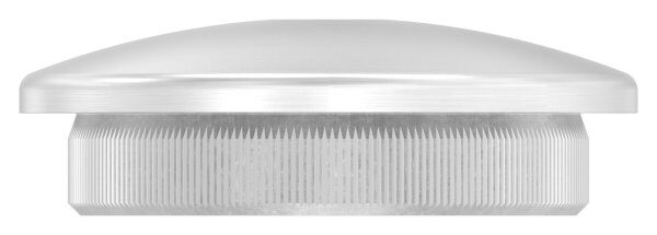 Rohrabschlussstopfen, für Rohr 48,3x4,0mm, mit Gewinde M8, leicht gewölbt, zum Einschlagen, mit Rändelung, V2A