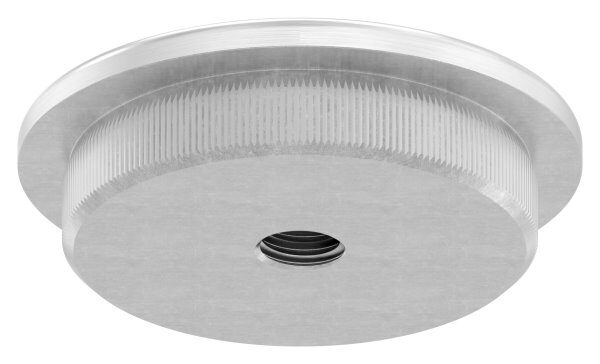 Rohrabschlussstopfen, für Rohr 48,3x4,0mm, mit Gewinde M8, leicht gewölbt, zum Einschlagen, mit Rändelung, V2A