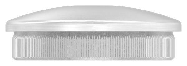 Rohrabschlussstopfen, für Rohr 48,3x2,0mm, mit Gewinde M10, leicht gewölbt, zum Einschlagen, mit Rändelung, V2A