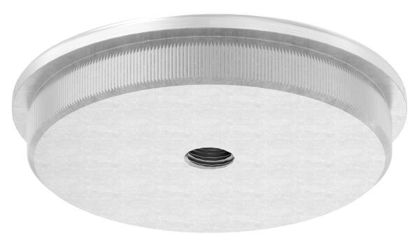 Rohrabschlussstopfen, für Rohr 60,3x2,5mm, mit Gewinde M8, leicht gewölbt, zum Einschlagen, mit Rändelung, V2A