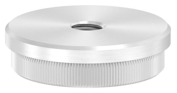 Rohrabschlussstopfen, für Rohr 48,3x2,0mm, mit Gewinde M10, flach, zum Einschlagen, mit Rändelung, V2A