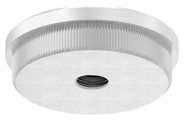 Rohrabschlussstopfen, für Rohr 48,3x2,0mm, mit Gewinde M10, flach, zum Einschlagen, mit Rändelung, V2A