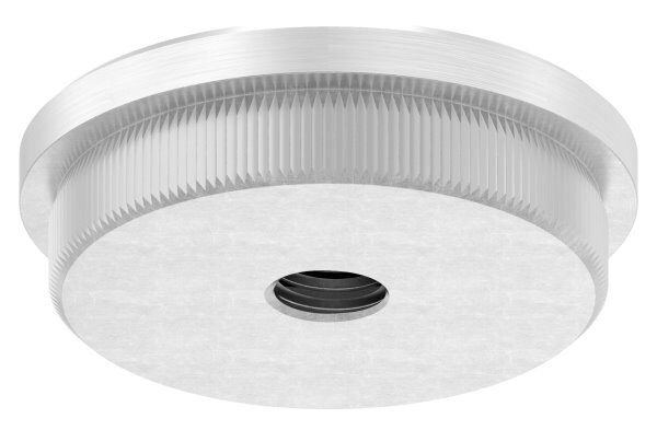 Rohrabschlussstopfen, für Rohr 48,3x2,5mm, mit Gewinde M10, flach, zum Einschlagen, mit Rändelung, V2A