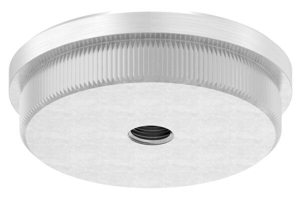 Rohrabschlussstopfen, für Rohr 48,3x2,0mm, mit Gewinde M8, flach, zum Einschlagen, mit Rändelung, V2A