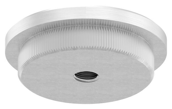 Rohrabschlussstopfen, für Rohr 48,3x4,0mm, mit Gewinde M8, flach, zum Einschlagen, mit Rändelung, V2A
