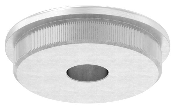 Rohrabschlussstopfen, für Rohr 48,3x2,5mm, mit Bohrung 12,1mm, leicht gewölbt, zum Einschlagen, mit Rändelung, V2A