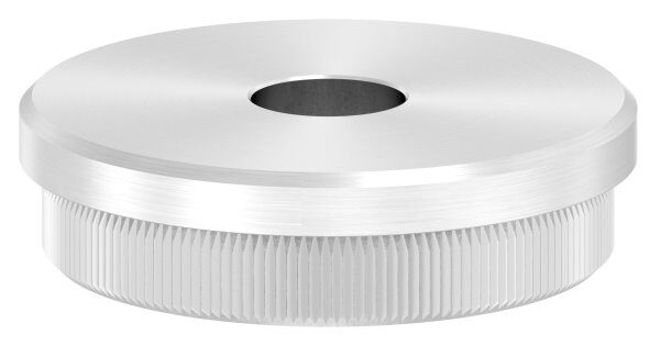 Rohrabschlussstopfen, für Rohr 48,3x2,0mm, mit Bohrung 12,1mm, flach, zum Einschlagen, mit Rändelung, V2A