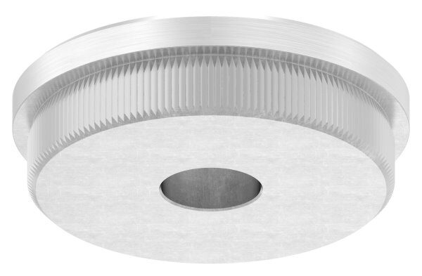Rohrabschlussstopfen, für Rohr 48,3x2,0mm, mit Bohrung 12,1mm, flach, zum Einschlagen, mit Rändelung, V2A