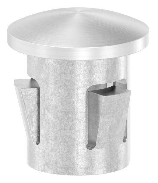 Rohrabschlussstopfen, für Rohr 16x1,0 - 2,0mm, leicht gewölbt, zum Einschlagen, mit Nasen, hohl, V4A