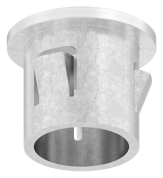 Rohrabschlussstopfen, für Rohr 21,3x1,6 - 2,0mm, leicht gewölbt, zum Einschlagen, mit Nasen, hohl, V4A
