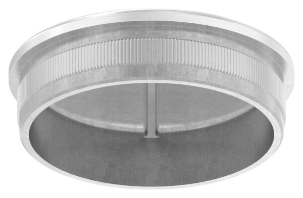 Rohrabschlussstopfen, für Rohr 60,3x2,0mm, leicht gewölbt, zum Einschlagen, mit Rändelung, hohl, V2A