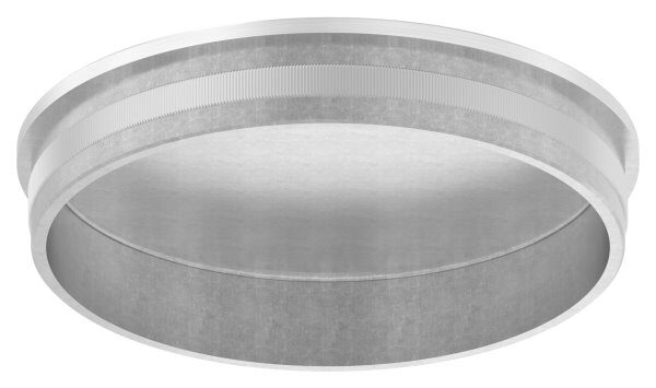Rohrabschlussstopfen, für Rohr 101,6x2,0mm, leicht gewölbt, zum Einschlagen, mit Rändelung, hohl, V2A