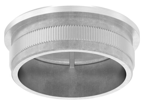 Rohrabschlussstopfen, für Rohr 48,3x2,0mm, flach, zum Einschlagen, mit Rändelung, hohl, V4A