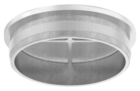 Rohrabschlussstopfen, für Rohr 60,3x2,5mm, flach, zum Einschlagen, mit Rändelung, hohl, V2A