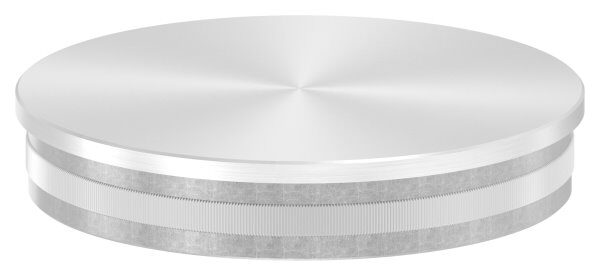Rohrabschlussstopfen, für Rohr 101,6x2,0mm, flach, zum Einschlagen, mit Rändelung, hohl, V2A