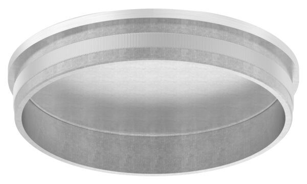 Rohrabschlussstopfen, für Rohr 101,6x2,0mm, flach, zum Einschlagen, mit Rändelung, hohl, V2A