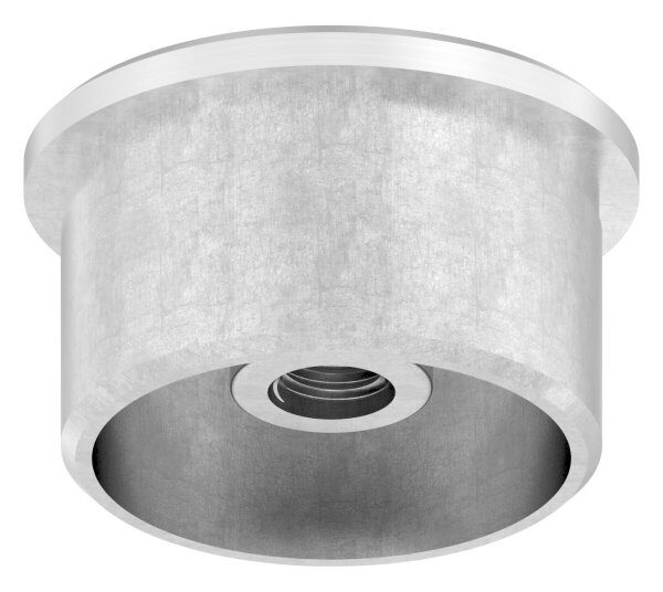 Rohrabschlussstopfen, für Rohr 42,4x2,5mm, mit Gewinde M8, flach, zum Einkleben, hohl, V2A
