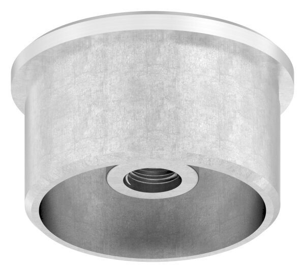 Rohrabschlussstopfen, für Rohr 42,4x2,0mm, mit Gewinde M8, flach, zum Einkleben, hohl, V2A