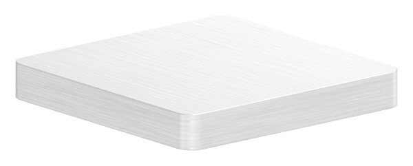 Flachkappe zum Aufschweißen, für Quadratrohr 30x30mm, geschliffen, V4A
