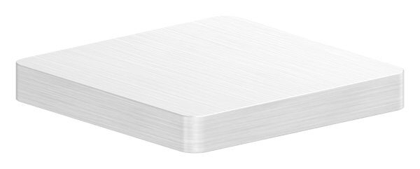 Platte zum Aufschweißen, für Quadratrohr 30x30mm, geschliffen, V2A