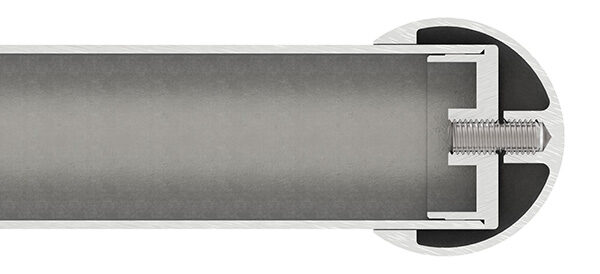 Rohrabschlusskugel -hohl- für 33,7mm Rohr, mit M8 Innengewinde, Ø 47mm, Korn 240, V2A