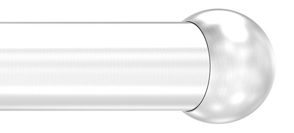 Rohrabschlusskugel -hohl- für 33,7mm Rohr, mit M8 Innengewinde, Ø 47mm, Korn 240, V2A