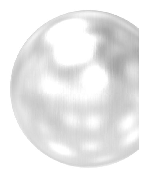 Rohrabschlusskugel -hohl- für 48,3mm Rohr, mit M8 Innengewinde, Ø 64,5mm, Korn 240, V2A
