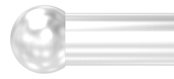 Rohrabschlusskugel -hohl- für 60,3mm Rohr, mit M8 Innengewinde, Ø 85mm, Korn 240, V2A