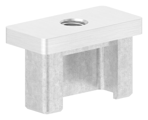 Einsteckkappe, für Rechteckrohr 40x20x2,0mm, mit Gewinde M8, V4A