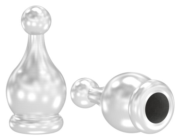 Zierspitze für 12mm Rundmaterial, zum Einkleben, V2A