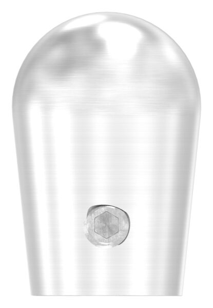 Endkappe für 12mm Rundmaterial, halbrund, mit seitlicher Madenschraube, V2A