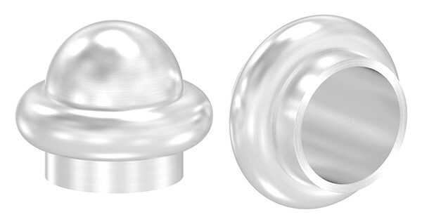 Zierabschlusskugel mit Bündchen, Ø 15mm, Bund: 20mm, für 12mm Rundmaterial, V2A