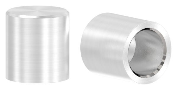 Endkappe für 10mm Rundmaterial, flach, zum Kleben, V2A