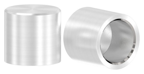 Endkappe für 12mm Rundmaterial, flach, zum Kleben, V2A