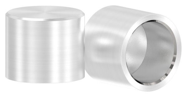 Endkappe für 14mm Rundmaterial, flach, zum Kleben, V2A