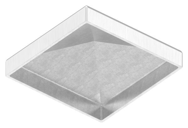 Pyramidenkappe, für Rohr 60x60mm, geschliffen, V2A