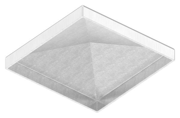 Pyramidenkappe, für Rohr 80x80mm, geschliffen, V2A