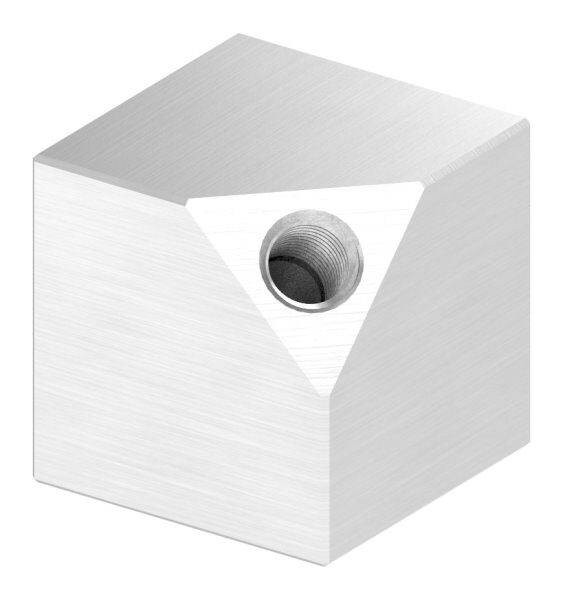 Würfel, 30x30mm, Innengewinde M8, V2A