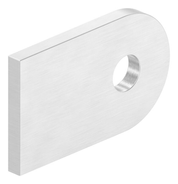 Anschweißlasche, 50x30x4mm, beidseitig geschliffen Korn 240, mit Rundloch 9mm, V2A