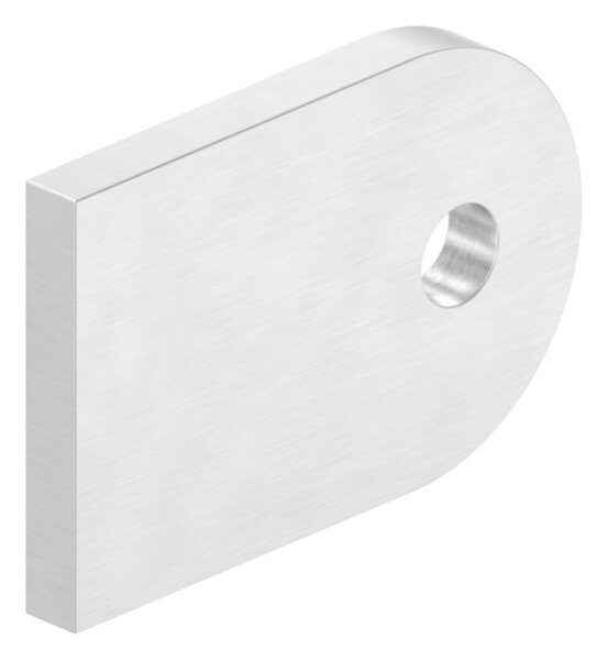 Anschweißlasche, 60x40x6mm, beidseitig geschliffen Korn 240, mit Rundloch 9mm, V2A