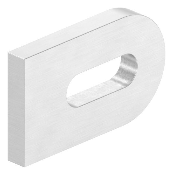 Anschweißlasche, 50x30x6mm, beidseitig geschliffen Korn 240, mit Langloch 25x9mm, V2A