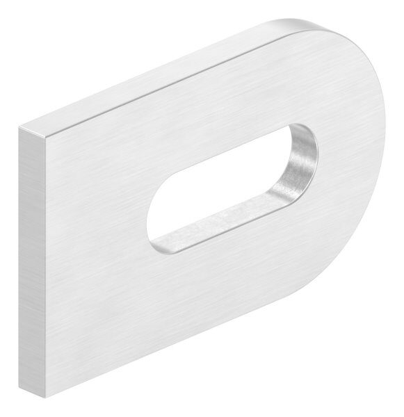 Anschweißlasche, 50x30x4mm, beidseitig geschliffen Korn 240, mit Langloch 25x9mm, V2A