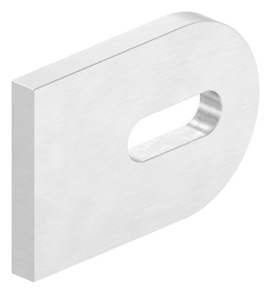 Anschweißlasche, 60x40x6mm, beidseitig geschliffen Korn 240, mit Langloch 25x9mm, V2A