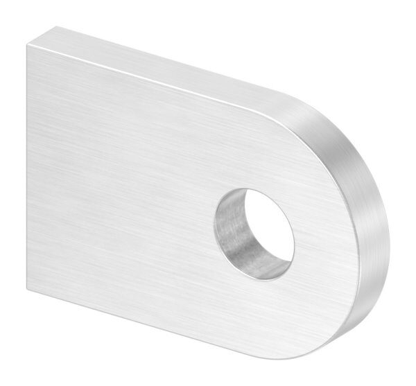 Anschweißlasche, 30x20x4mm, beidseitig geschliffen, mit Rundloch 7mm, V2A