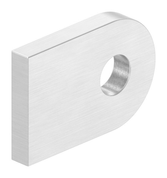 Anschweißlasche, 30x20x4mm, beidseitig geschliffen, mit Rundloch 7mm, V2A