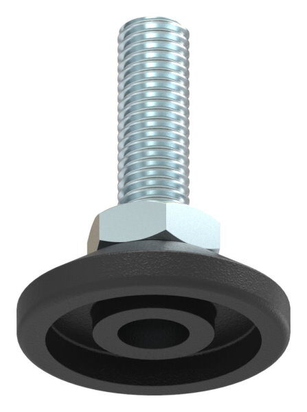 Stellfuß mit Justierschraube mit Innensechskant, Fuß-Ø 38mm, M10x30