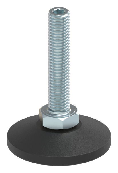 Stellfuß mit Justierschraube mit Innensechskant, Fuß-Ø 48mm, M10x50