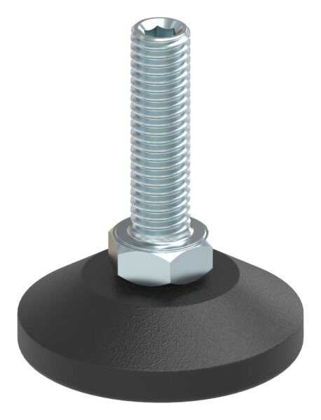 Stellfuß mit Justierschraube mit Innensechskant, Fuß-Ø 38mm, M8x30