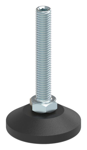 Stellfuß mit Justierschraube mit Innensechskant, Fuß-Ø 38mm, M8x50