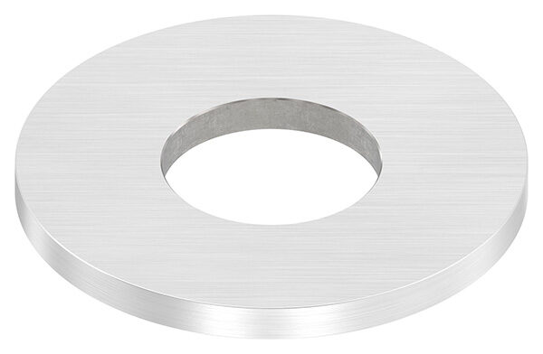 Ankerplatte, Ø 80x6mm, mit Mittelbohrung Ø 34mm, mit Längsschliff, V2A